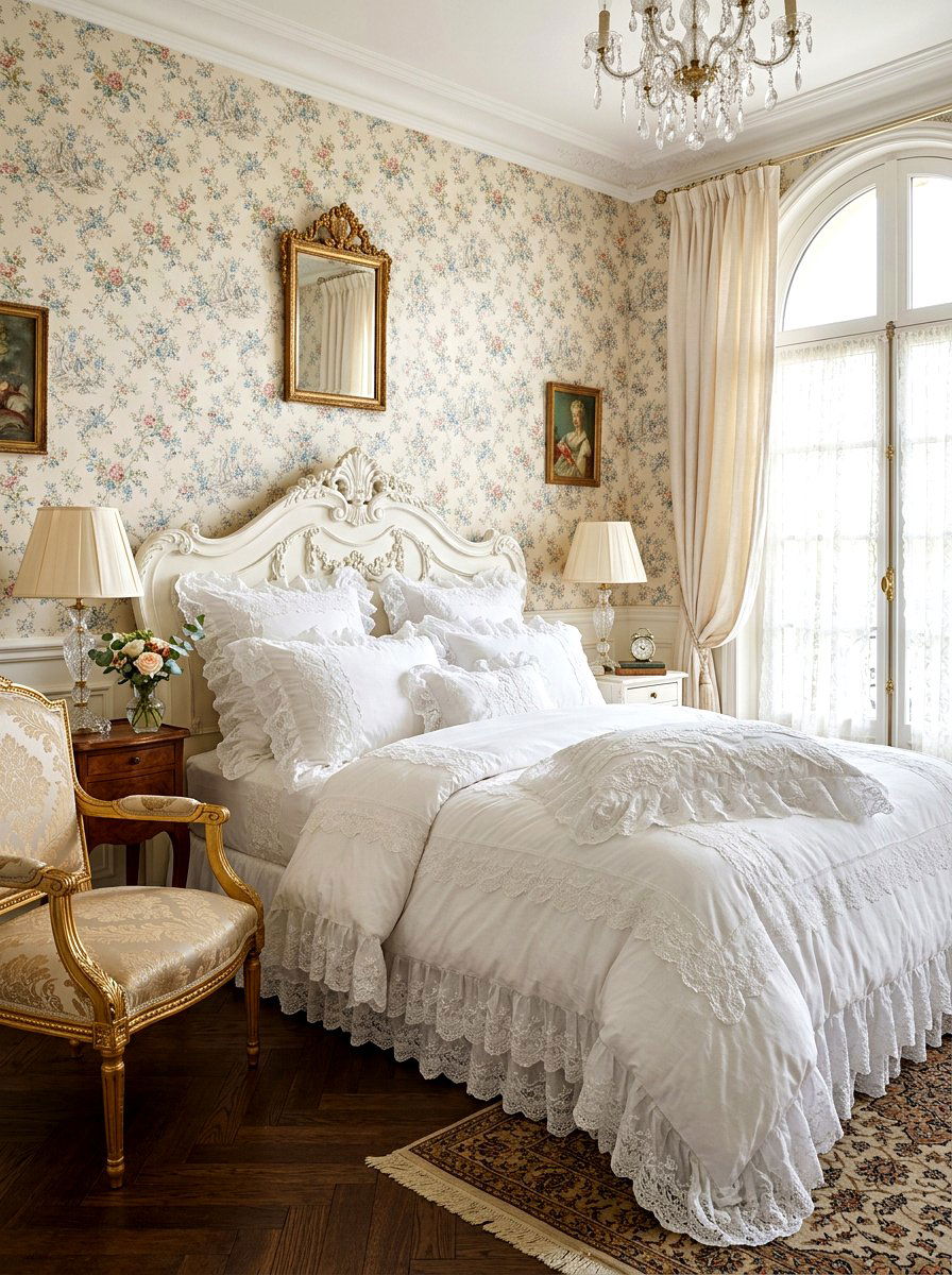 Lace Ruffled Bedding - 30 ruffled bedding bedroom ideas