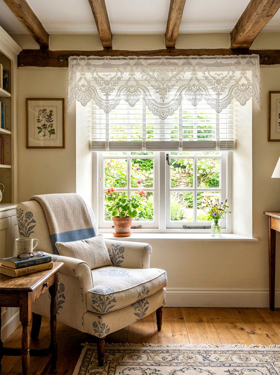 Lace Window Valance - 30 lace bedroom decor ideas