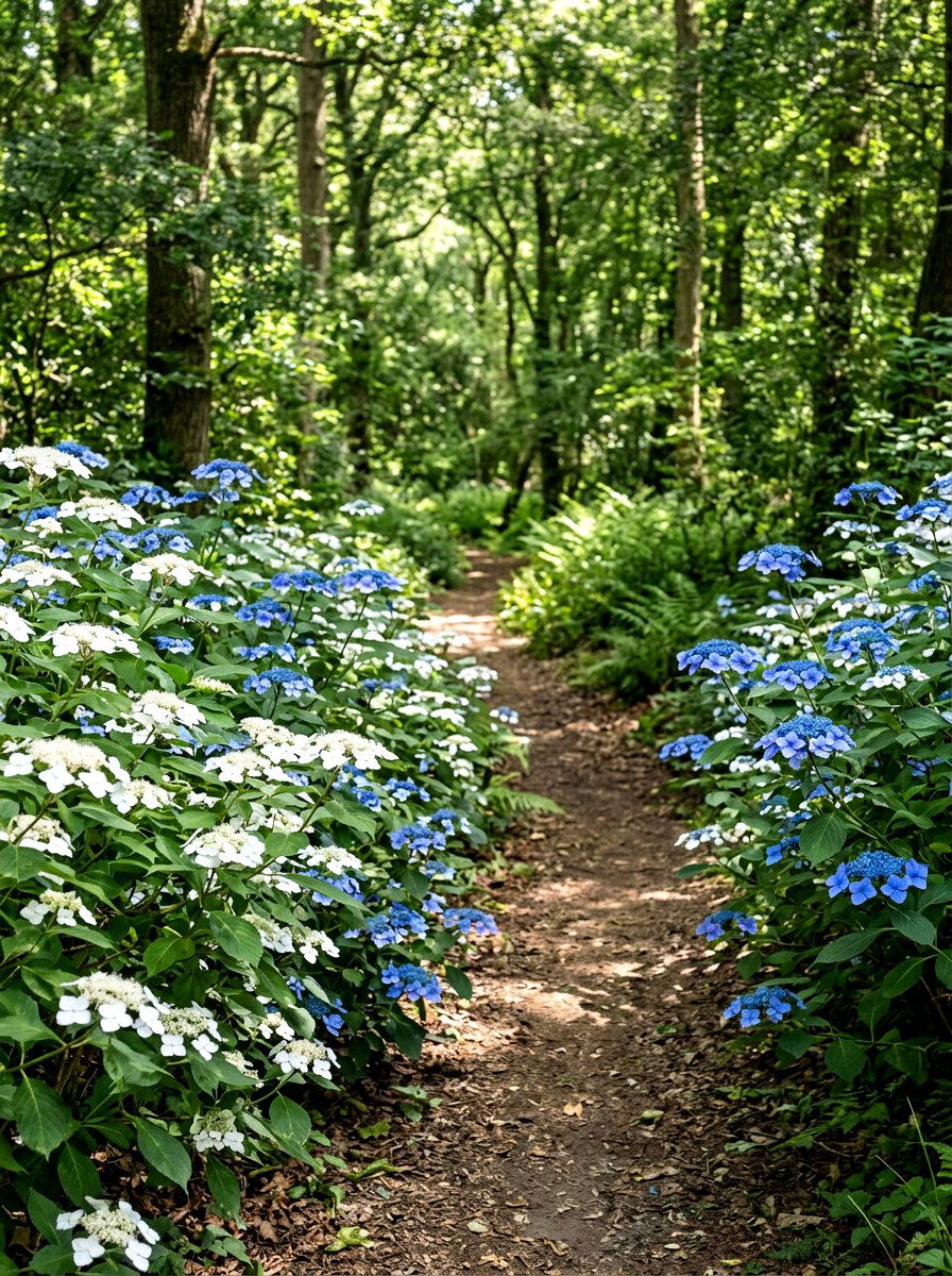 Lacecap Hydrangea Delicate Border - 30 hydrangea garden border ideas