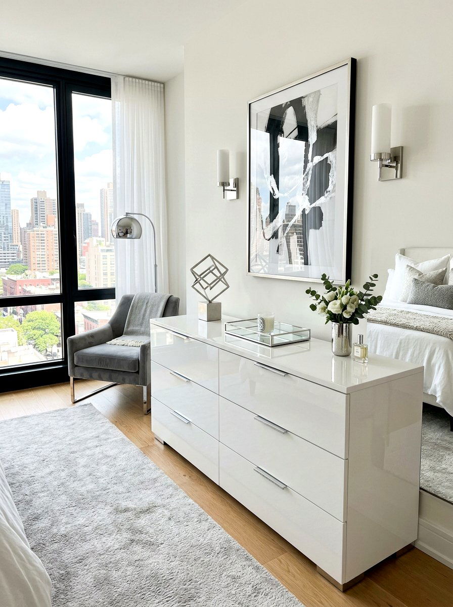 Lacquer Dresser - 30 guest room dresser ideas