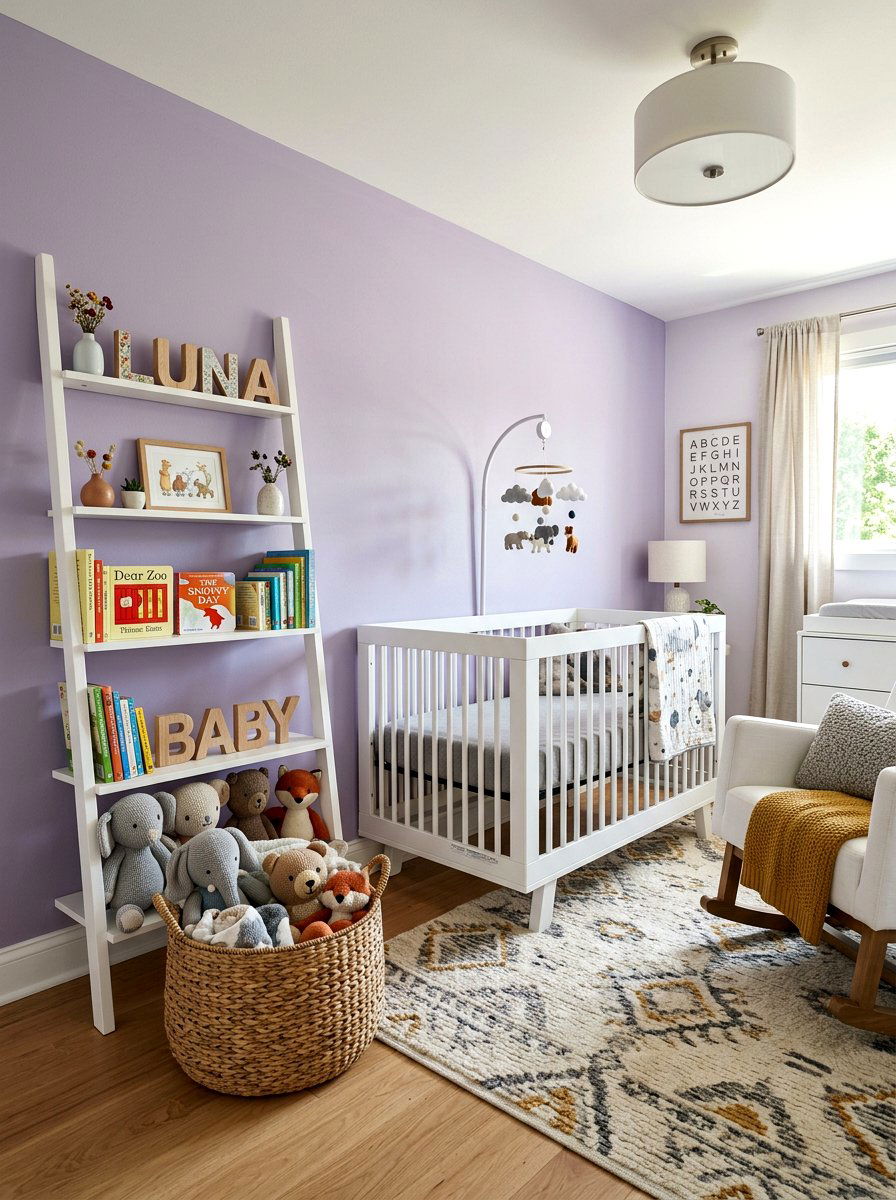 Ladder Bookshelf - 30 nursery bookshelf ideas