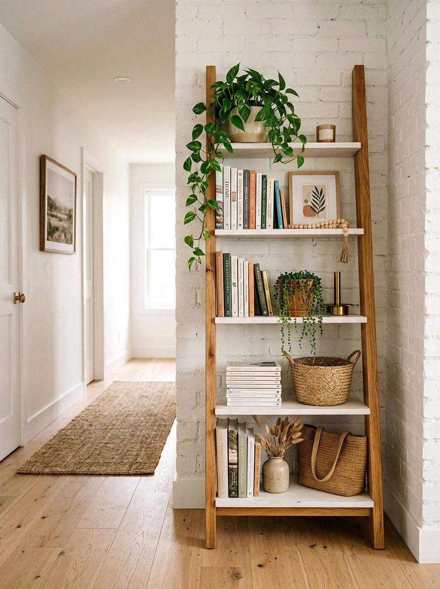 Ladder Bookshelf For Hallway - 30 hallway bookshelf ideas