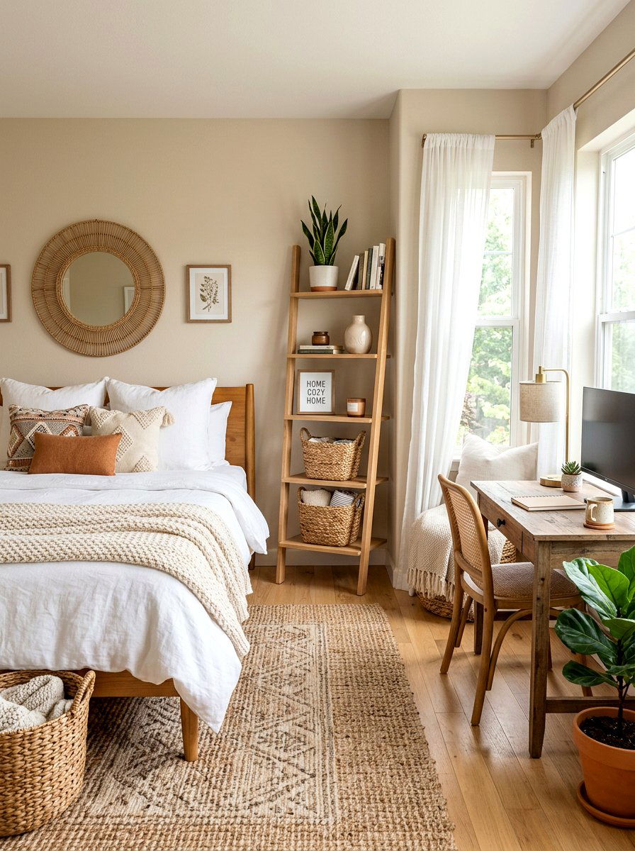 Ladder Corner Shelf - 30 corner bookshelf ideas