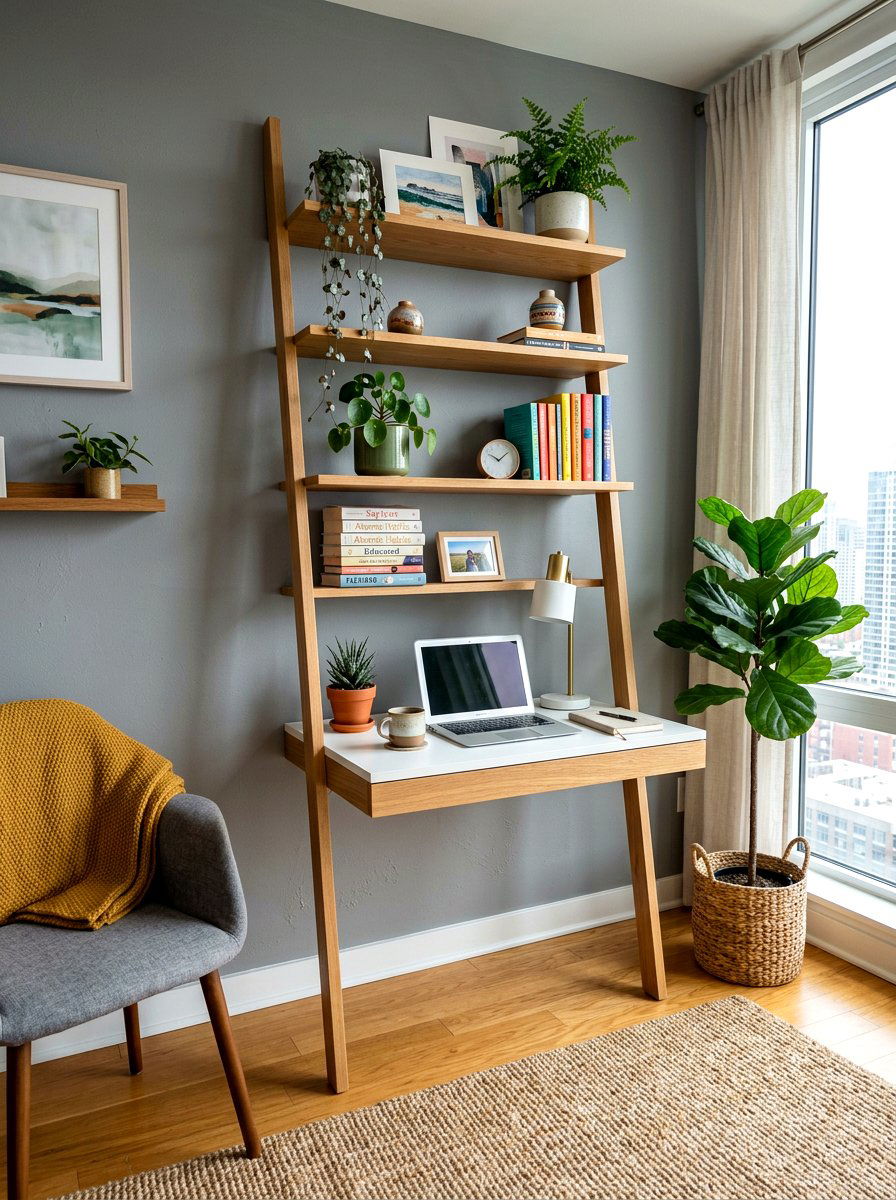 Ladder Desk With Shelves - 30 homework station ideas