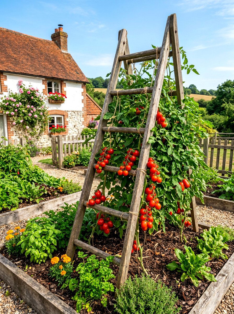Ladder Garden Trellis - 30 garden trellis ideas