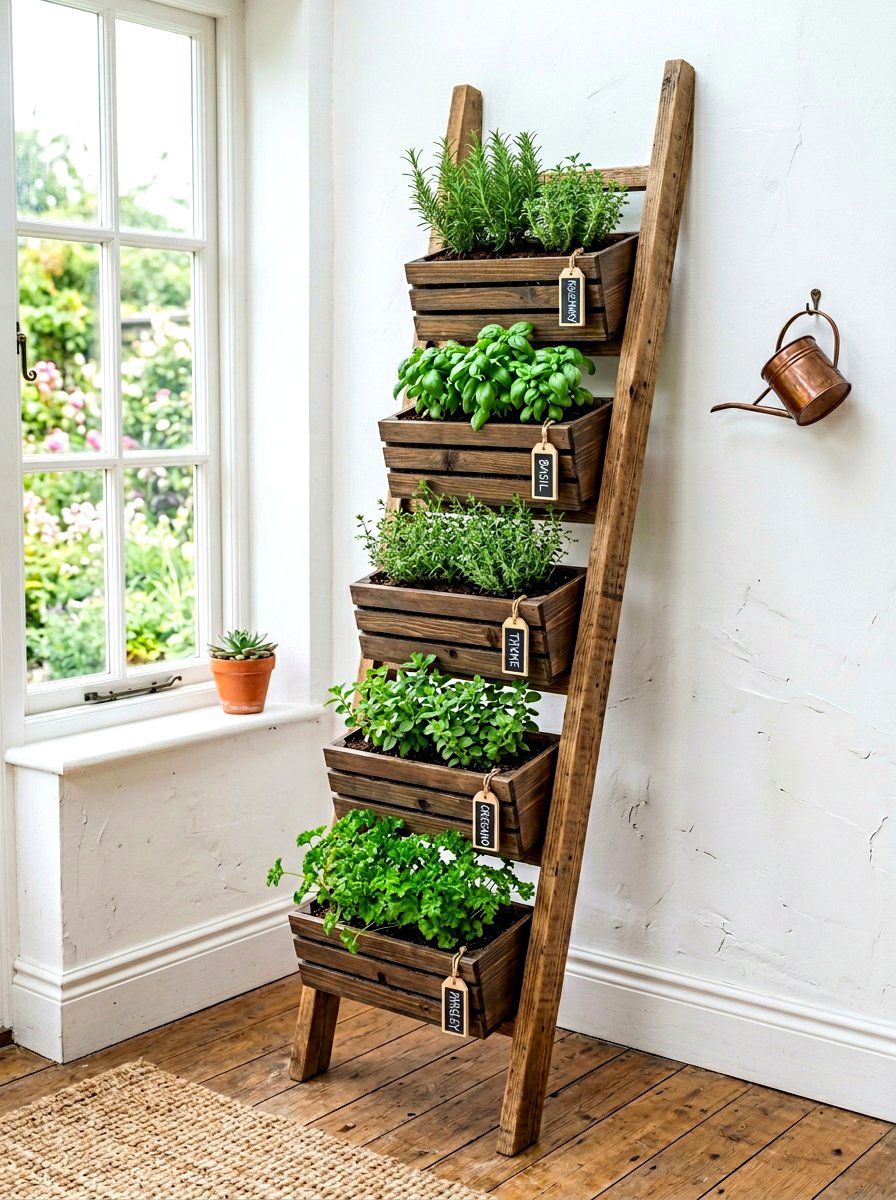Ladder Herb Planter - 30 herb garden layout ideas