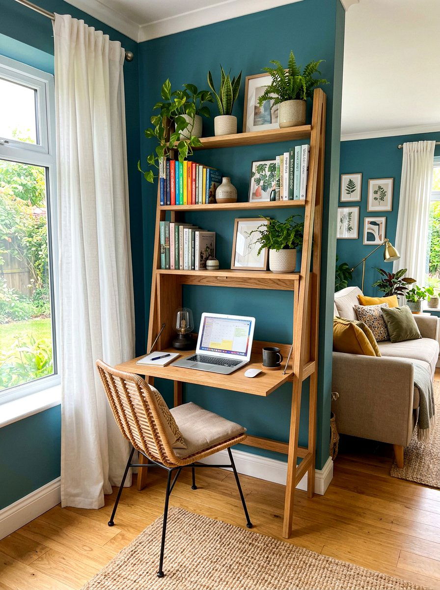 Ladder Murphy Desk - 30 Murphy desk apartment ideas