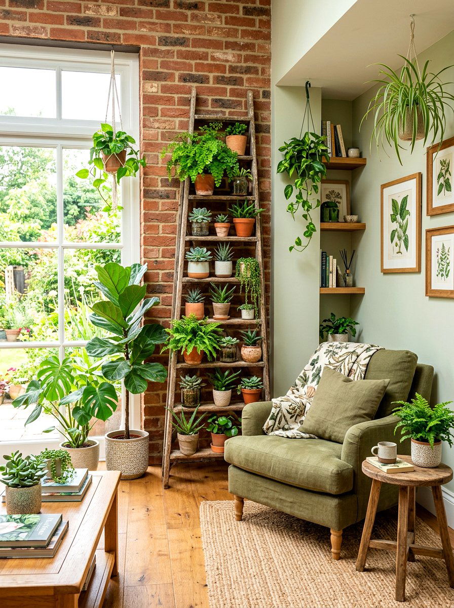 Ladder Plant Display - 30 diy look planter ideas