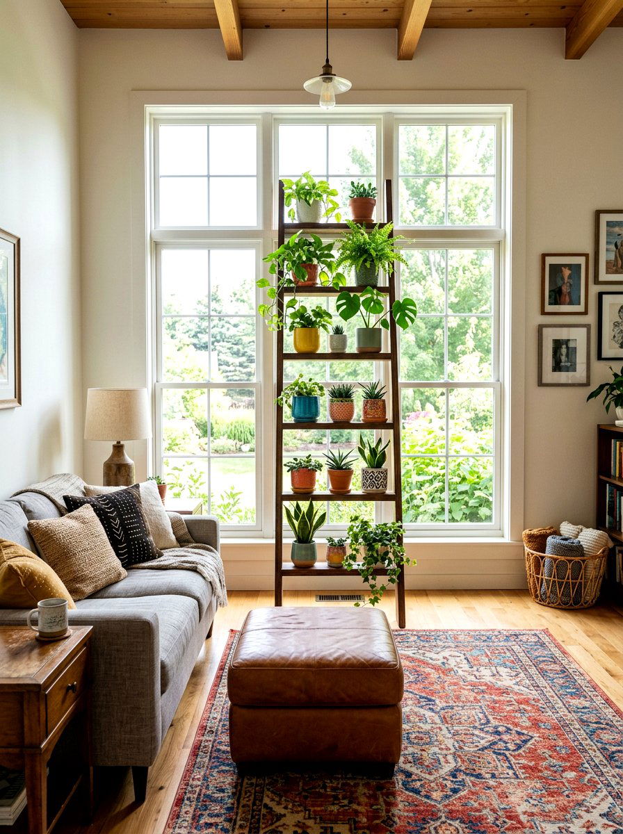 Ladder Plant Shelf Window - 30 plant shelf window ideas
