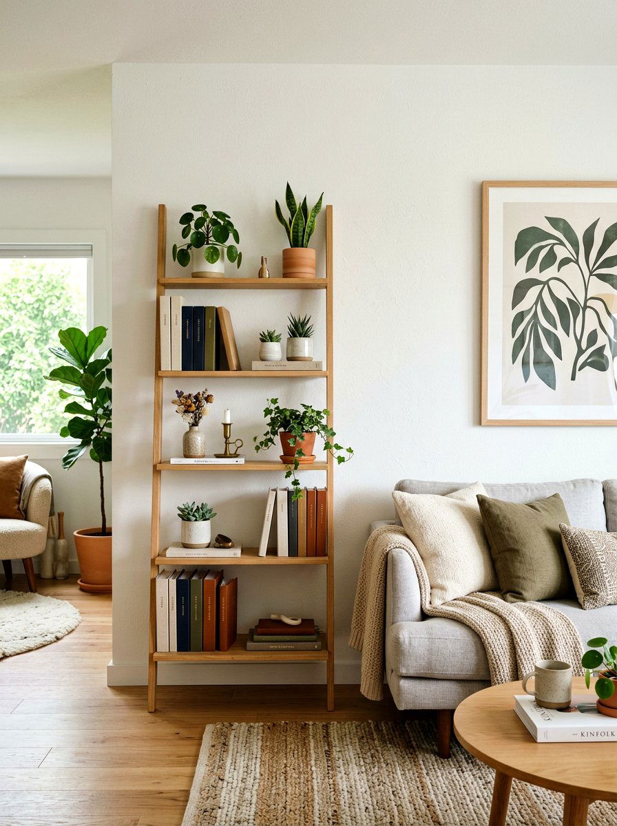 Ladder Shelf Display - 30 notebook storage ideas
