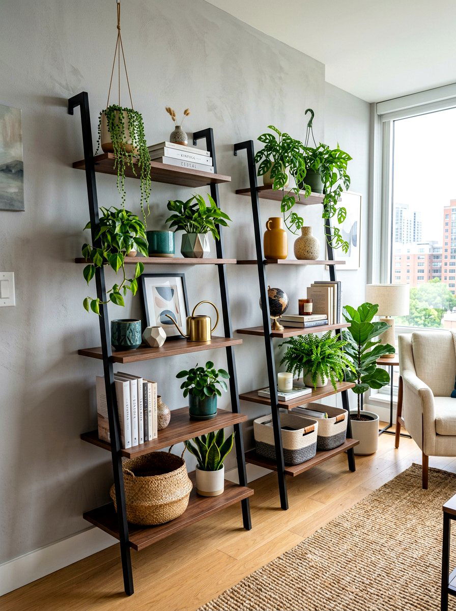 Ladder Shelf Units - 30 home office storage ideas