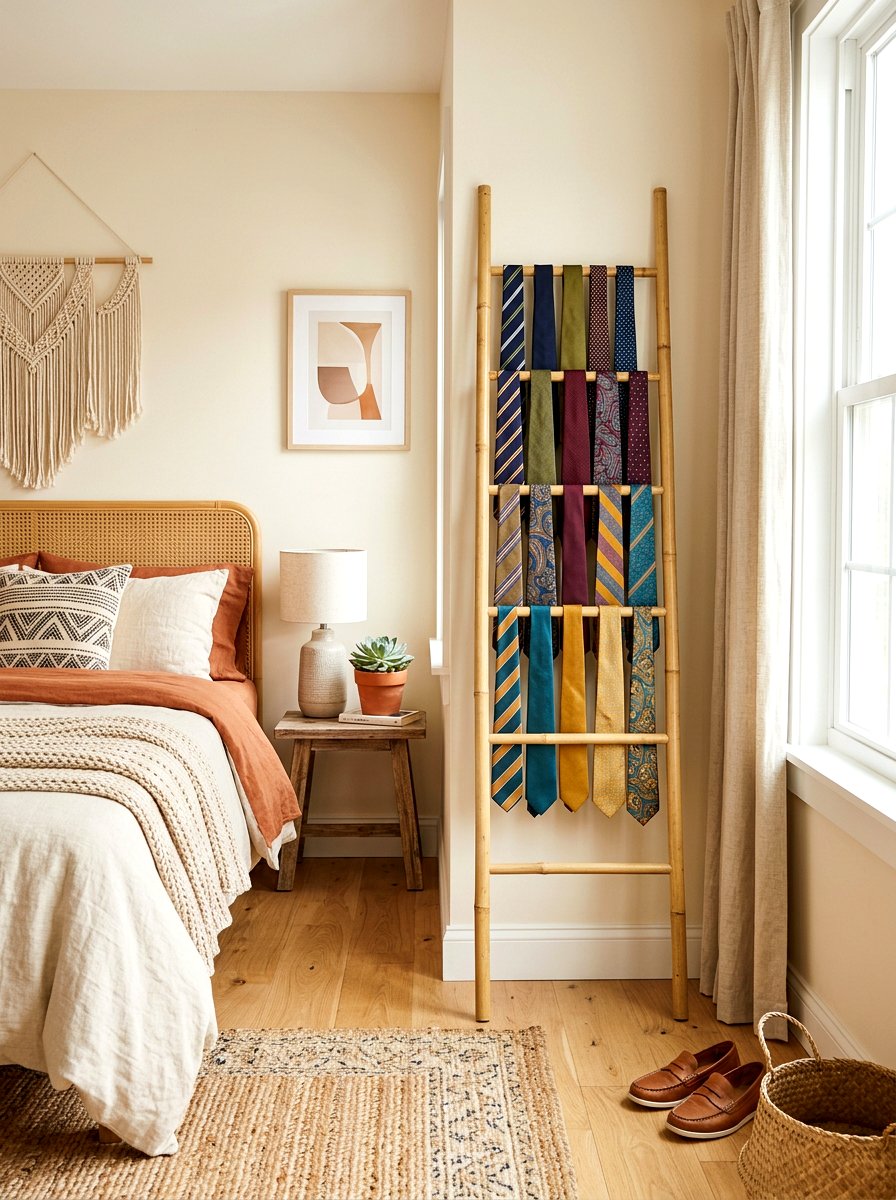 Ladder Style Tie Rack - 30 tie storage ideas