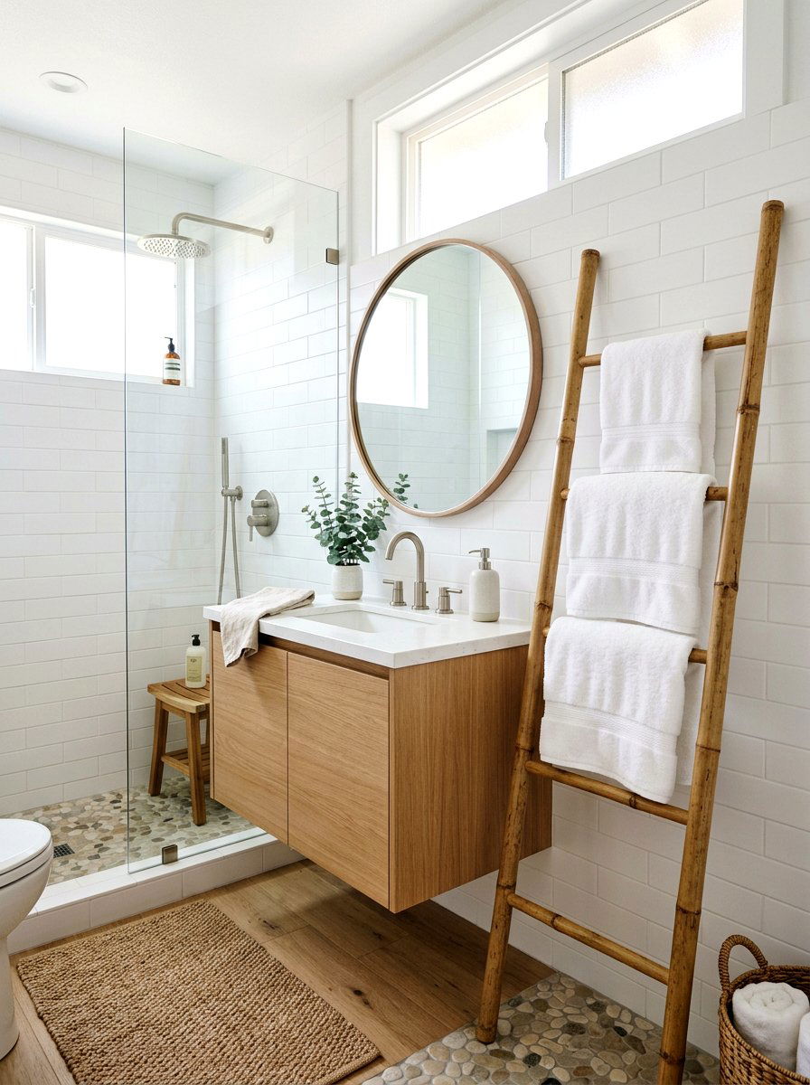 Ladder Towel Rack - 30 small house decor ideas
