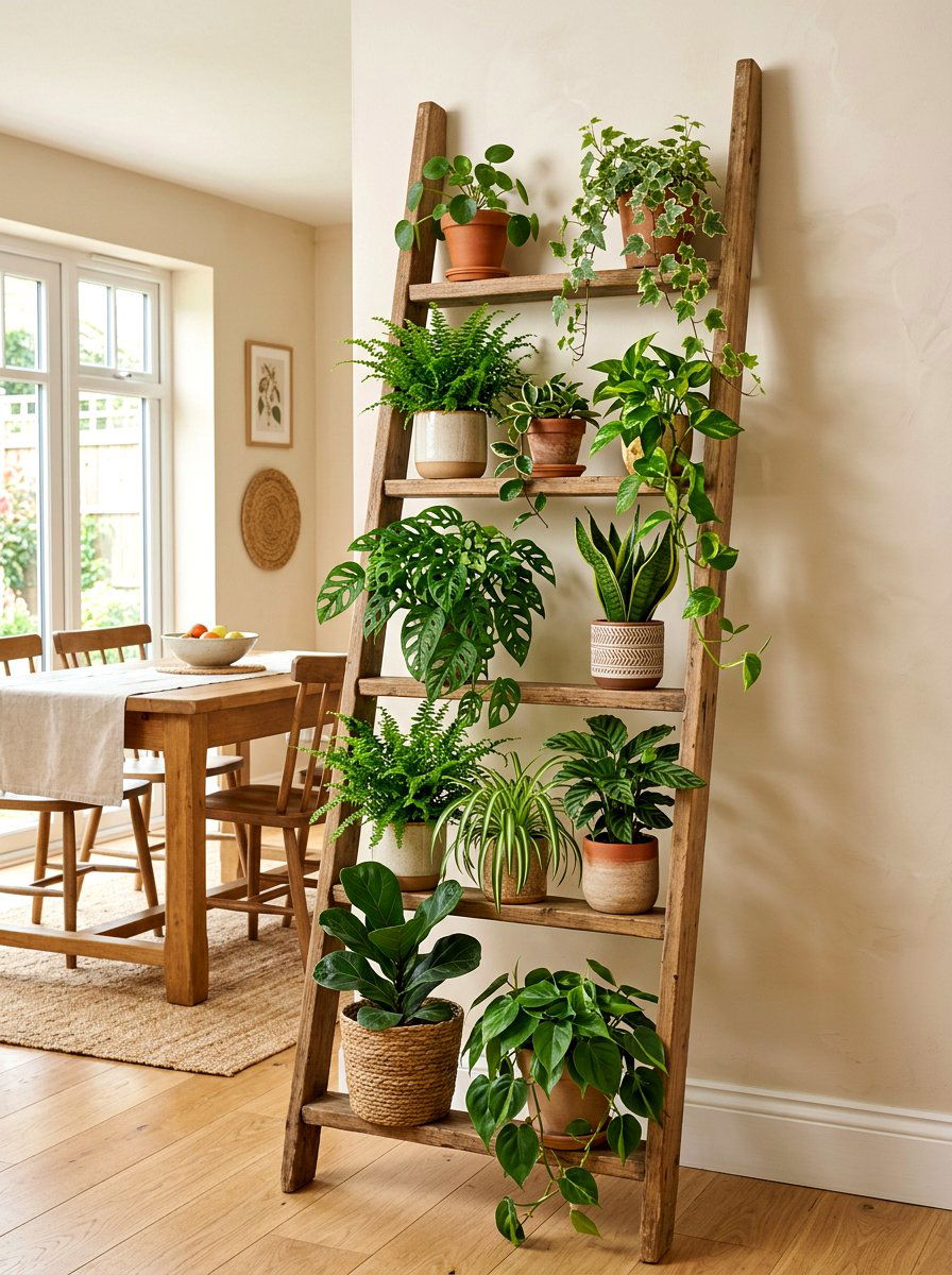 Ladder plant stand - 30 apartment garden ideas