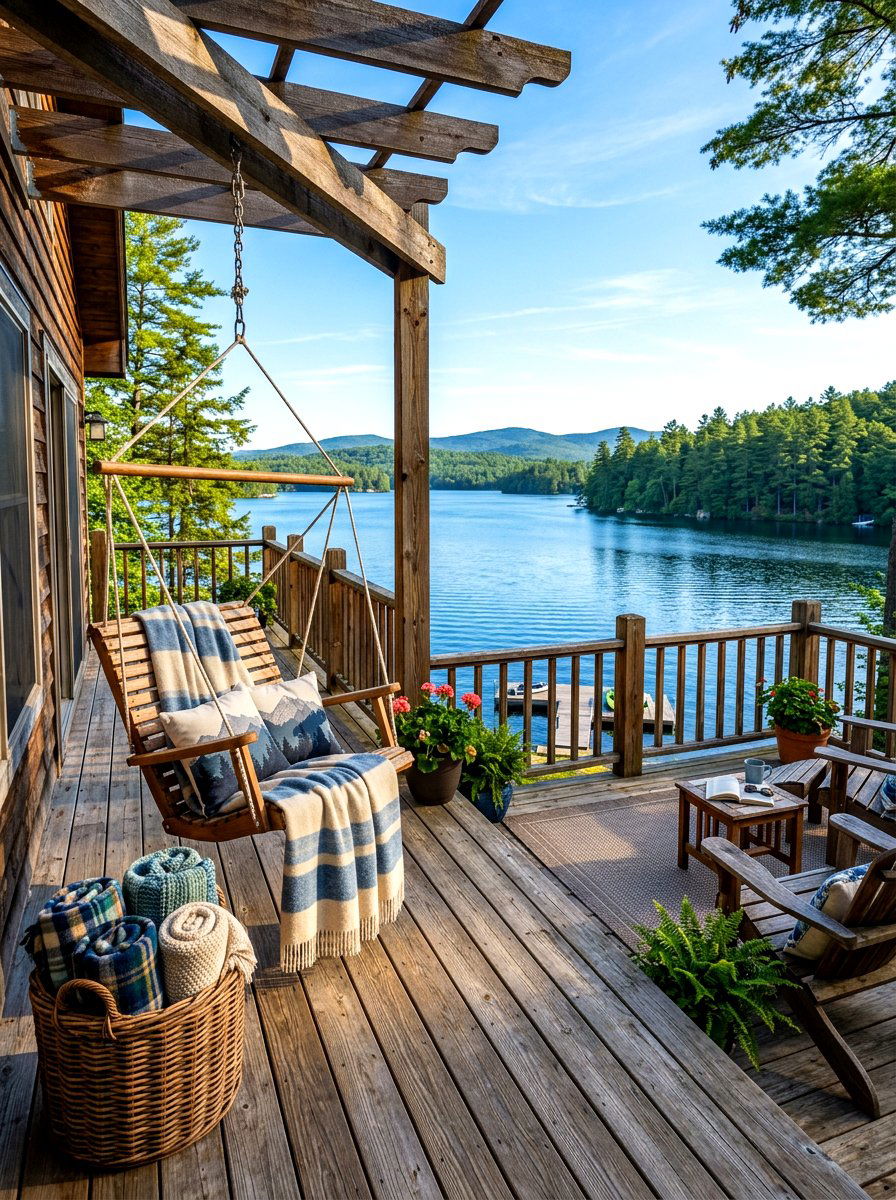 Lake House Porch Swing - 30 hammock chair ideas