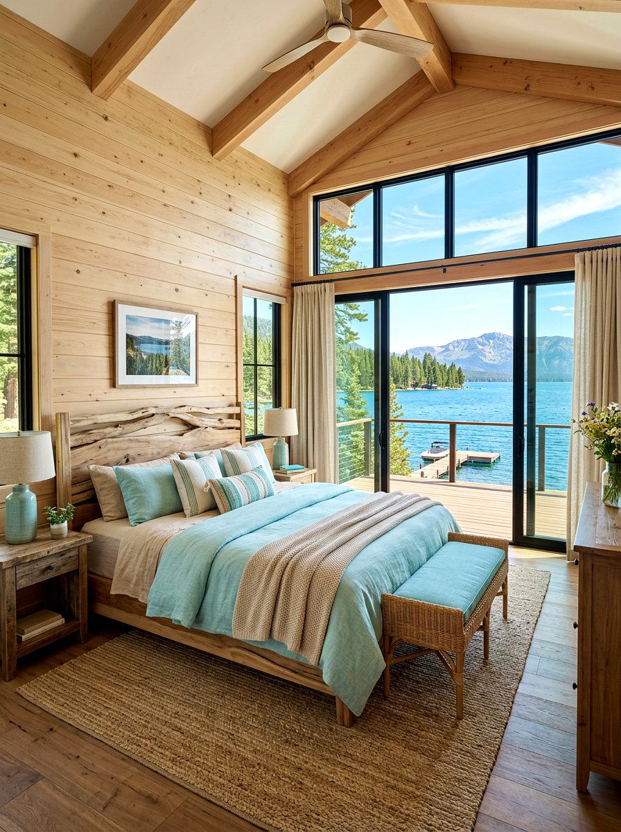 Lakefront Cabin Bedroom - 30 cabin bedroom ideas