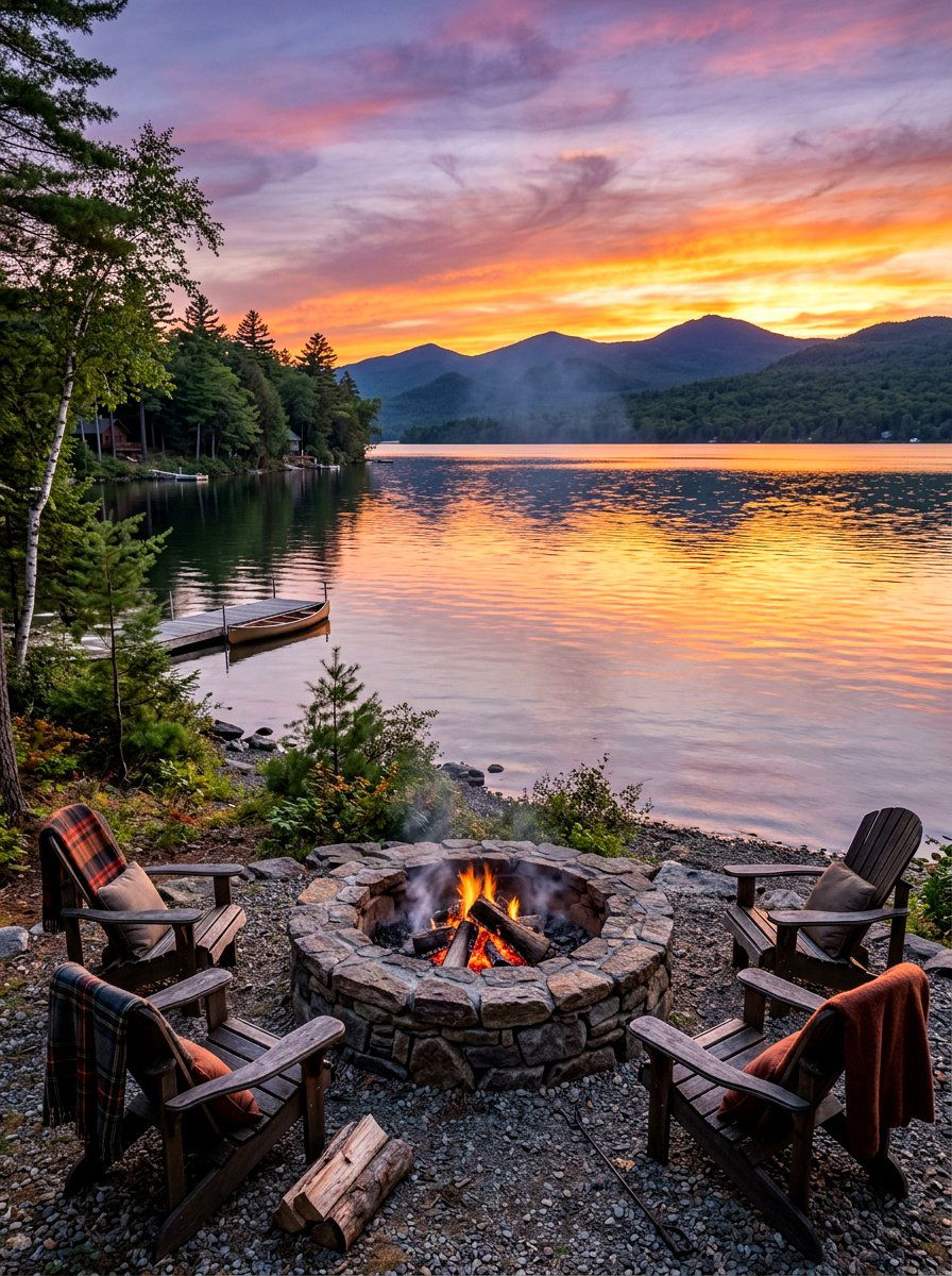 Lakeside Adirondack Fire Pit - 30 adirondack fire pit circle ideas