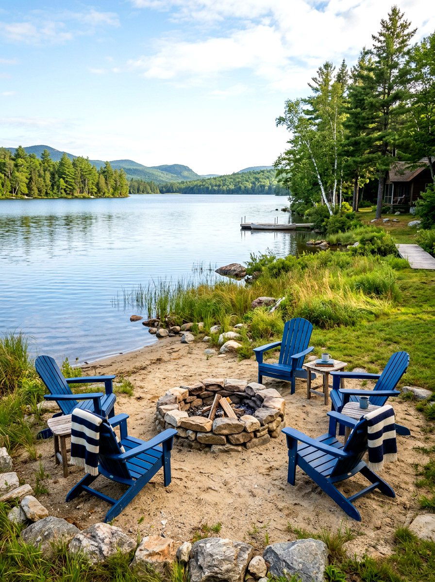 Lakeside Fire Pit Spot - 30 backyard retreat fire pit ideas