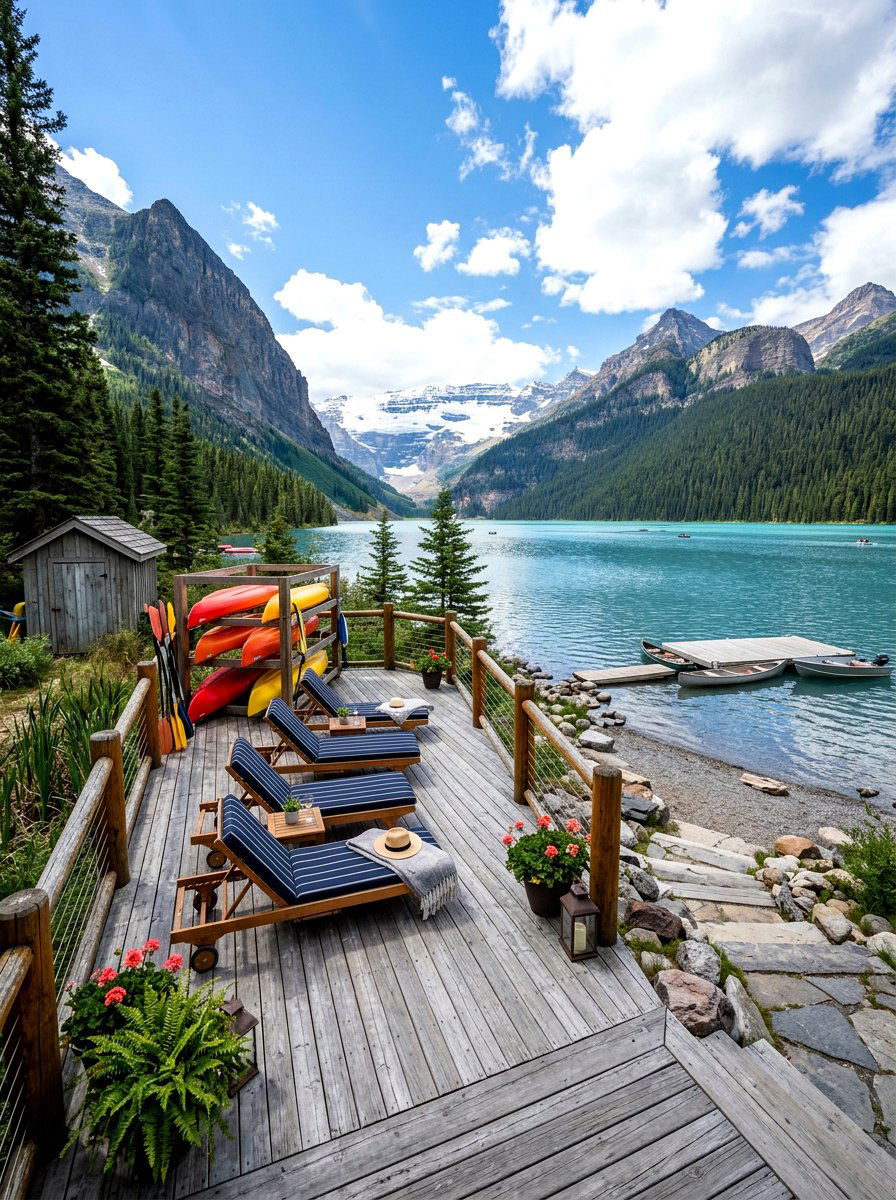 Lakeside Rustic Deck - 30 rustic deck ideas