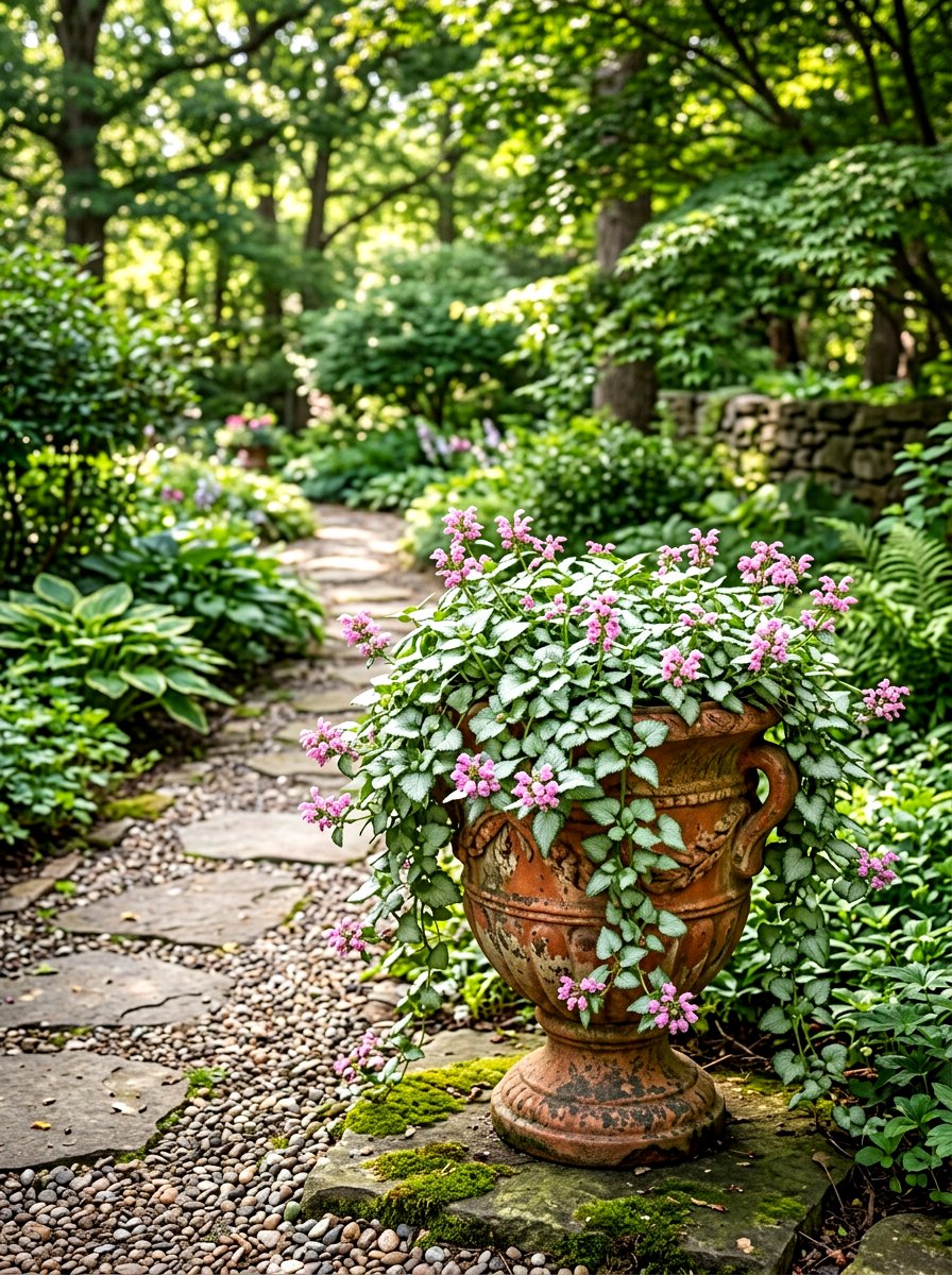 Lamium Groundcover Pot - 30 shade container garden ideas