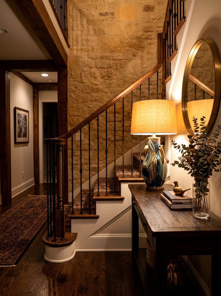 Lamp On Console Behind Stairs - 30 console behind stairs ideas