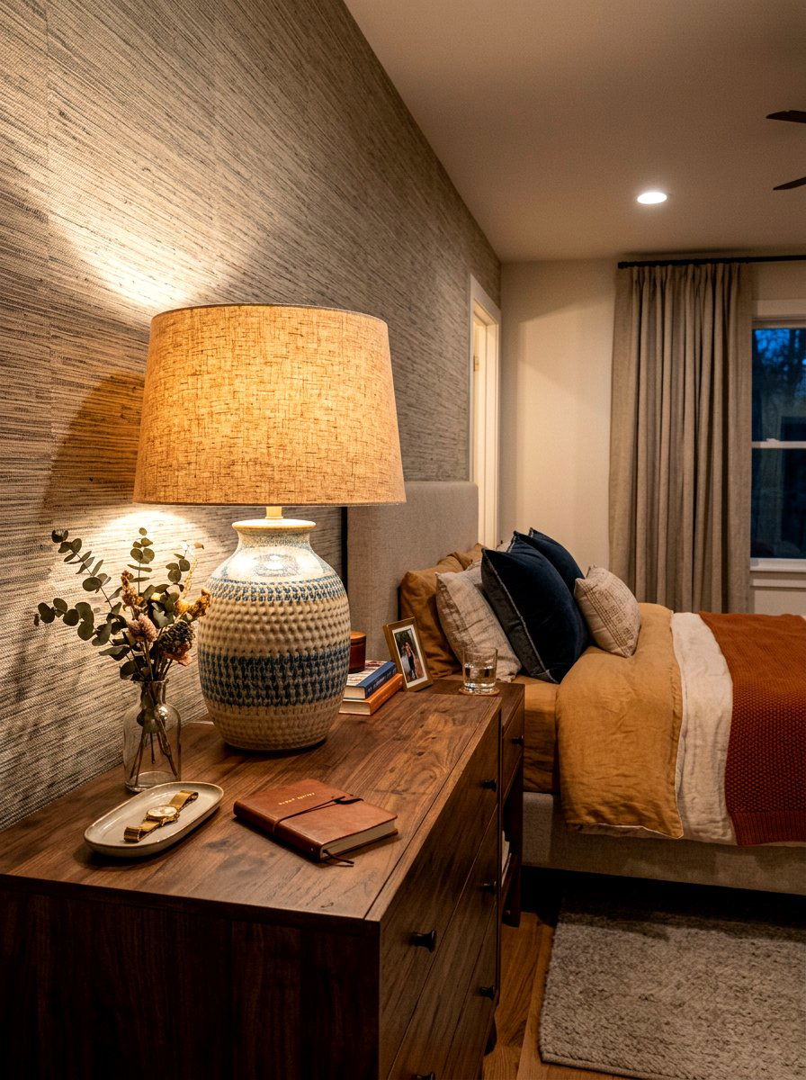Lamp on bedroom dresser - 30 bedroom dresser styling ideas