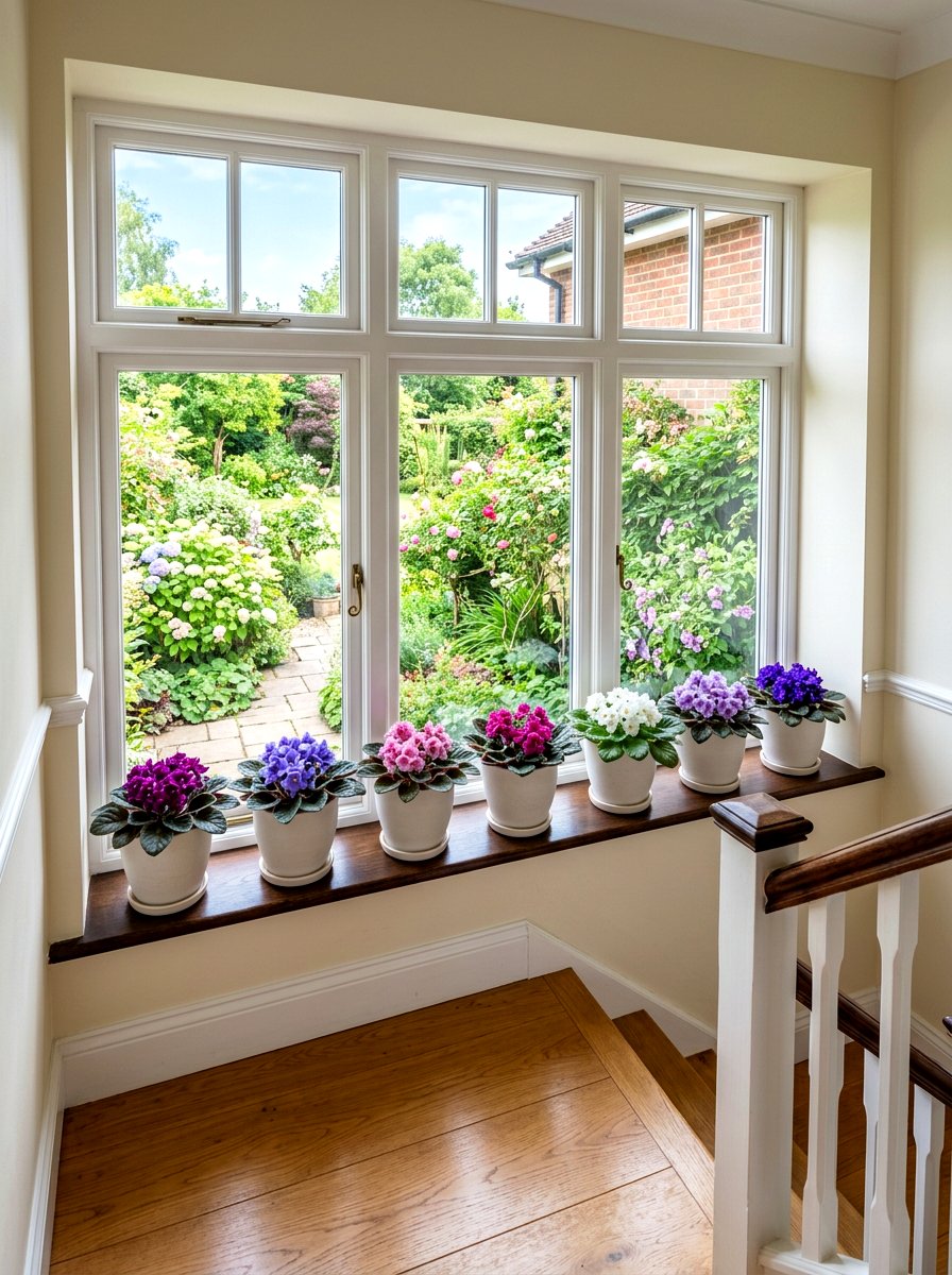 Landing Window Sill Plants - 30 stair landing plant nook ideas
