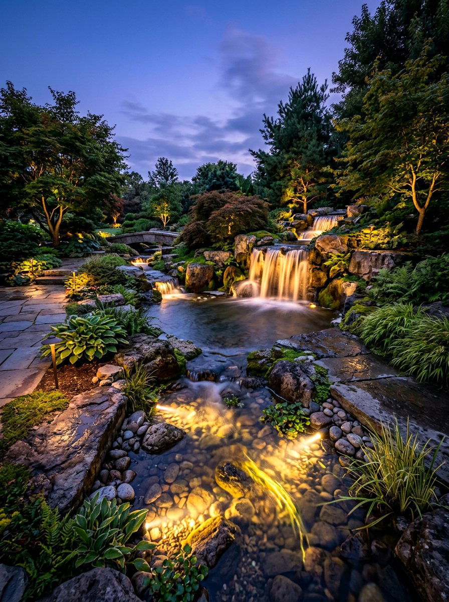 Landscape Lighting For Streams - 30 stream garden ideas