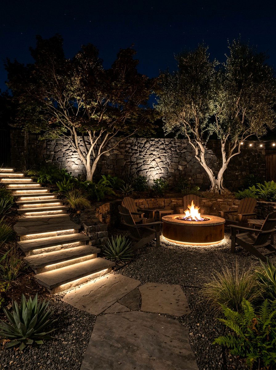 Landscape Lighting Layout - 30 no grass backyard luxury ideas
