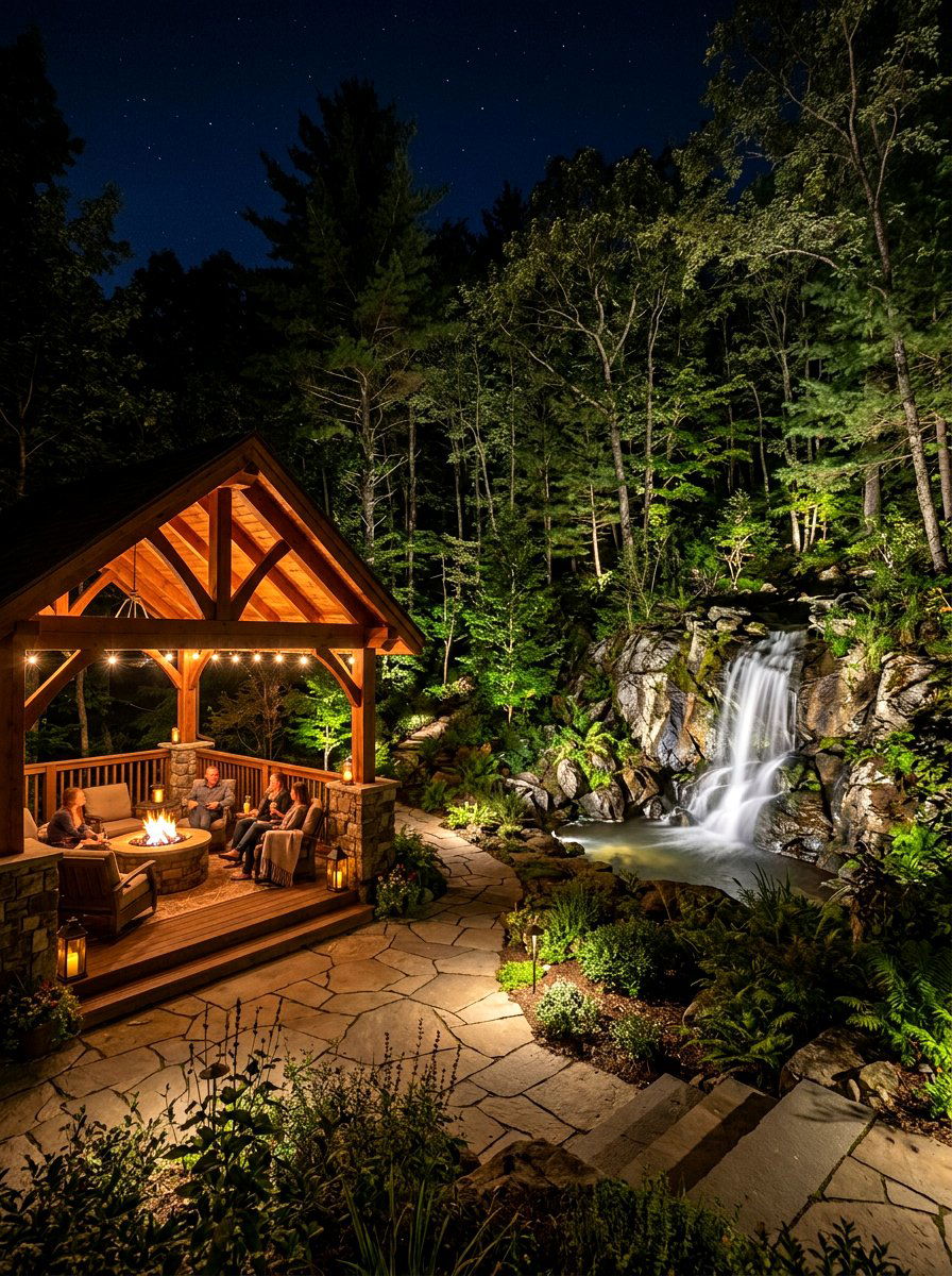 Landscape Spotlights - 30 pavilion lighting ideas