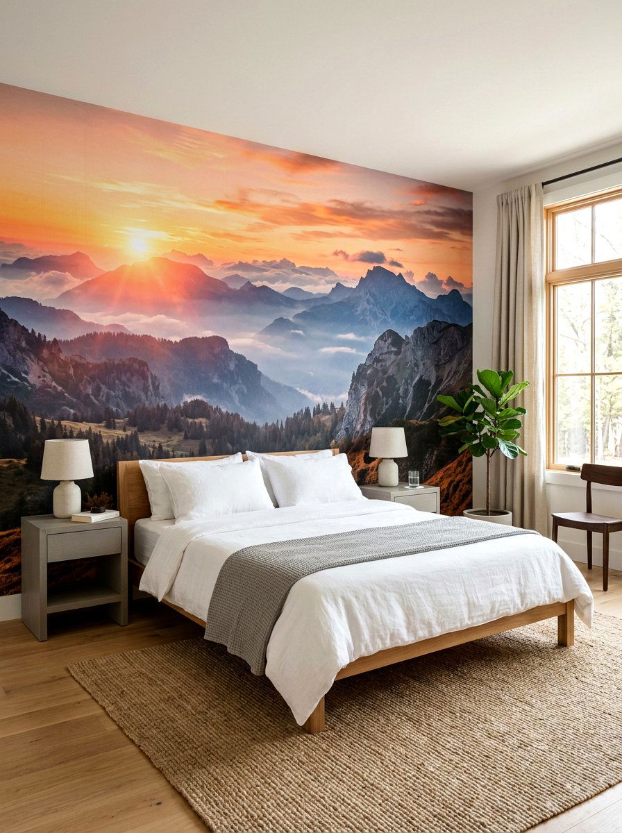 Landscape Vista Wallpaper - 30 sunrise inspired bedroom ideas