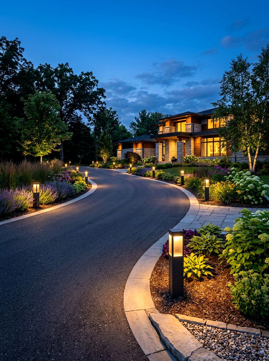 Landscape lighting - 30 driveway entrance ideas