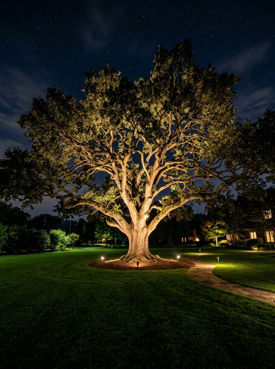 Landscape tree uplighting - 30 outdoor lighting ideas