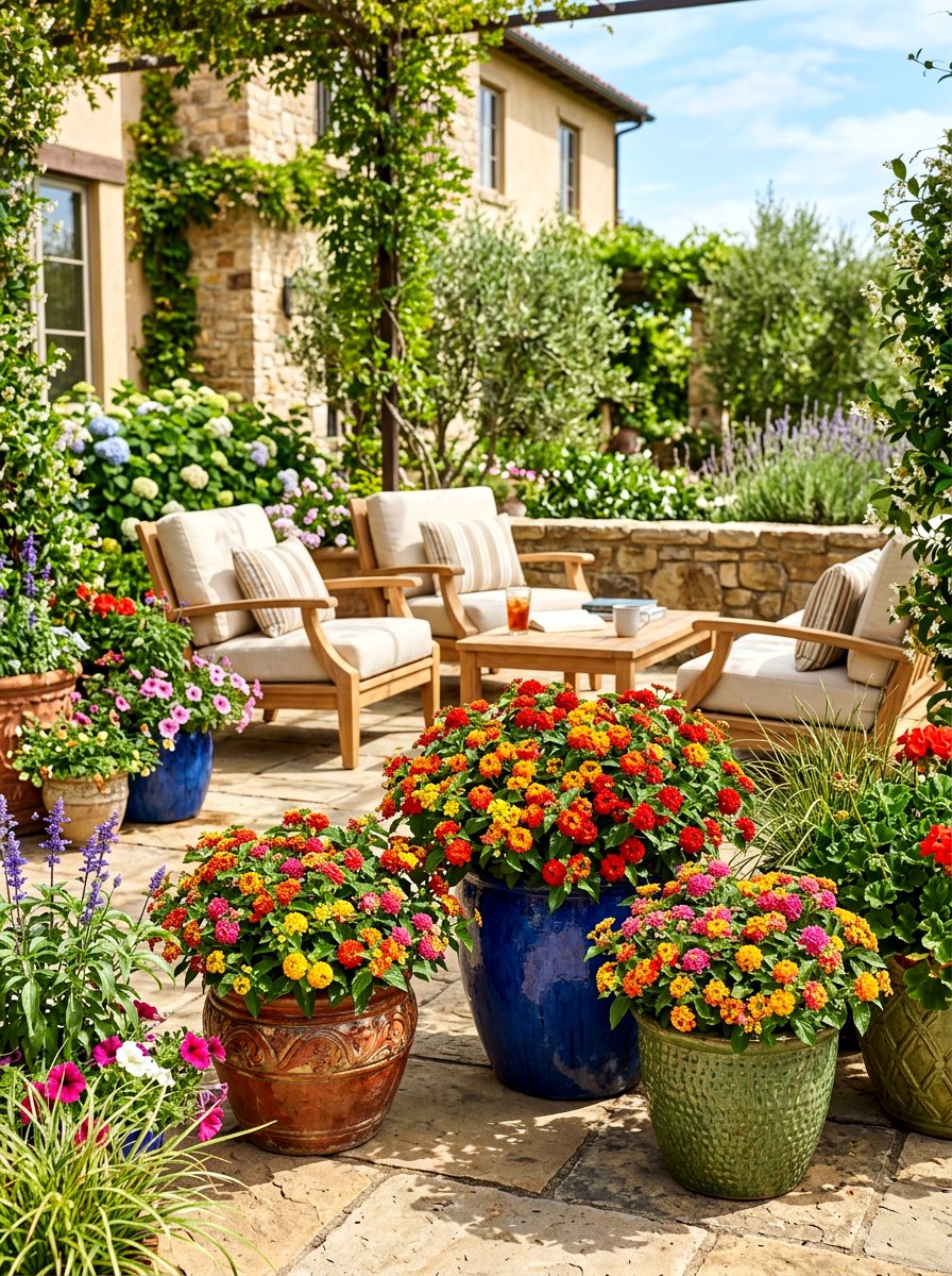 Lantana Container Garden - 30 butterfly haven backyard ideas