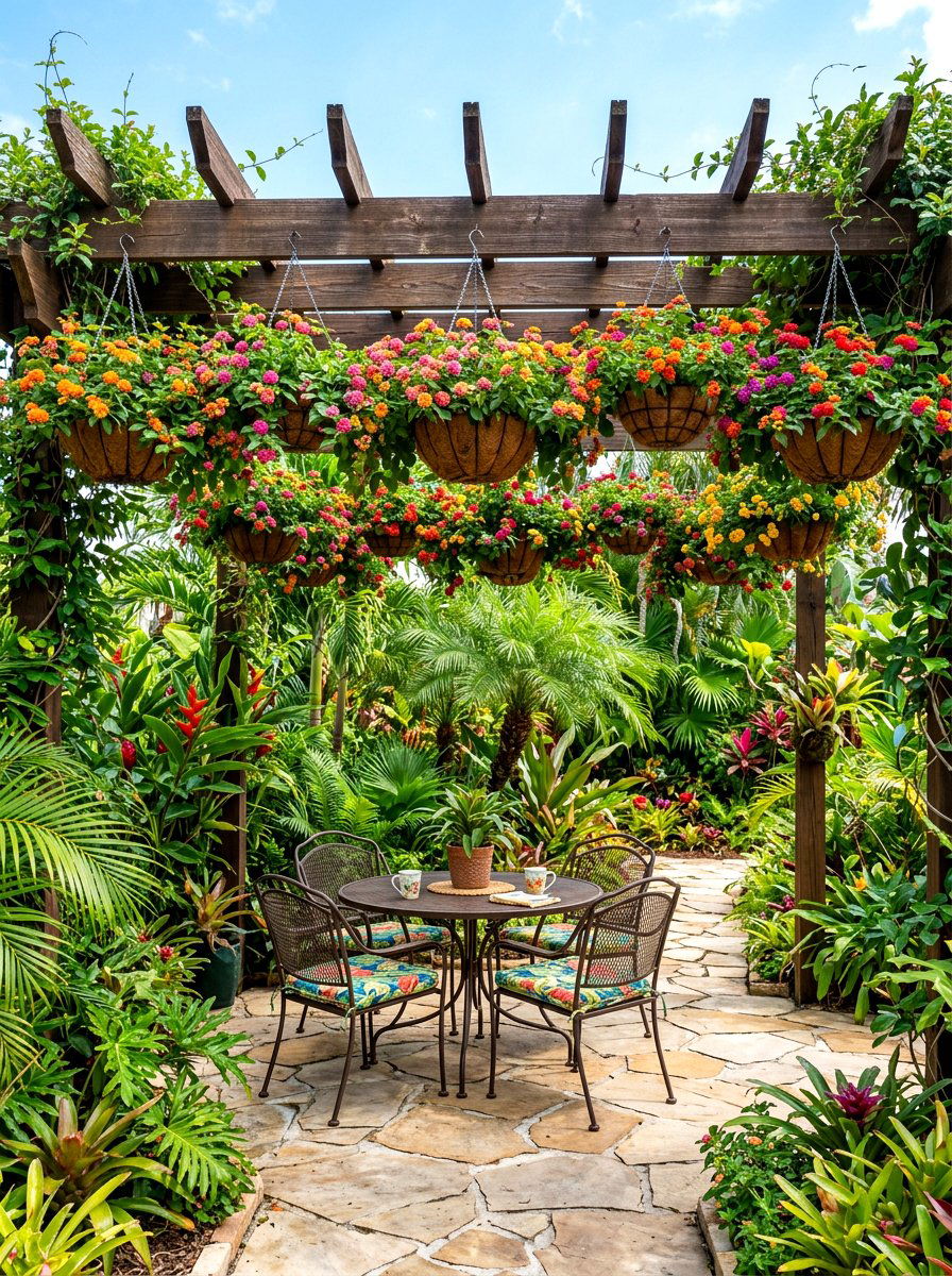 Lantana Hanging Garden - 30 pollinator patio ideas