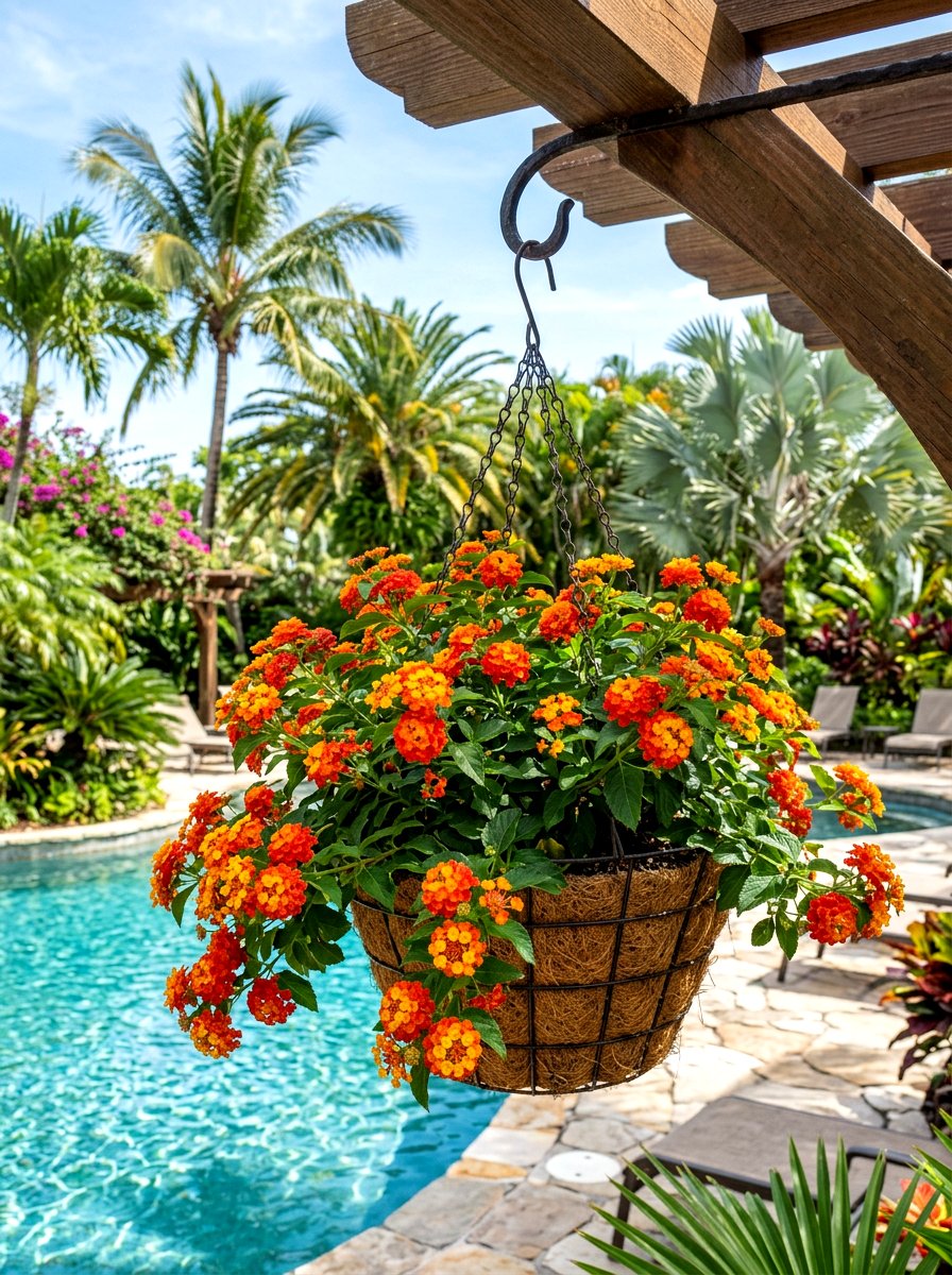 Lantana hanging basket - 30 hanging basket ideas