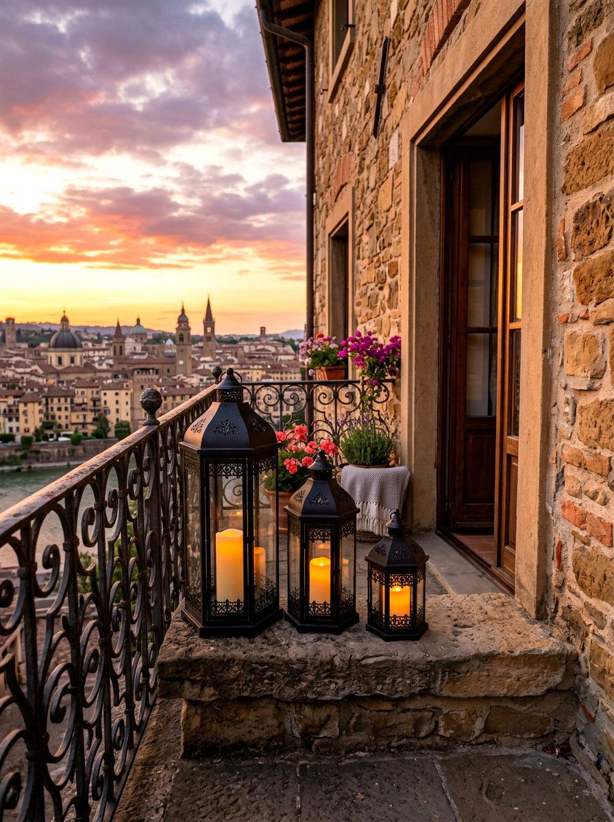 Lantern Decor - 30 Juliet balcony decor ideas