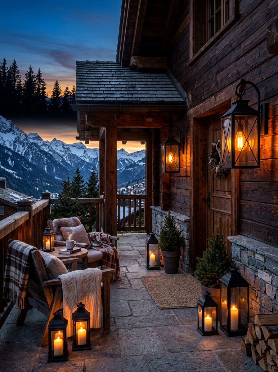 Lantern Style Lighting - 30 chalet porch ideas