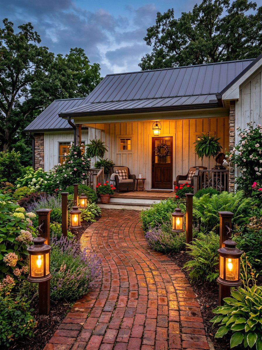 Lantern Walkway Lights - 30 front path lighting ideas
