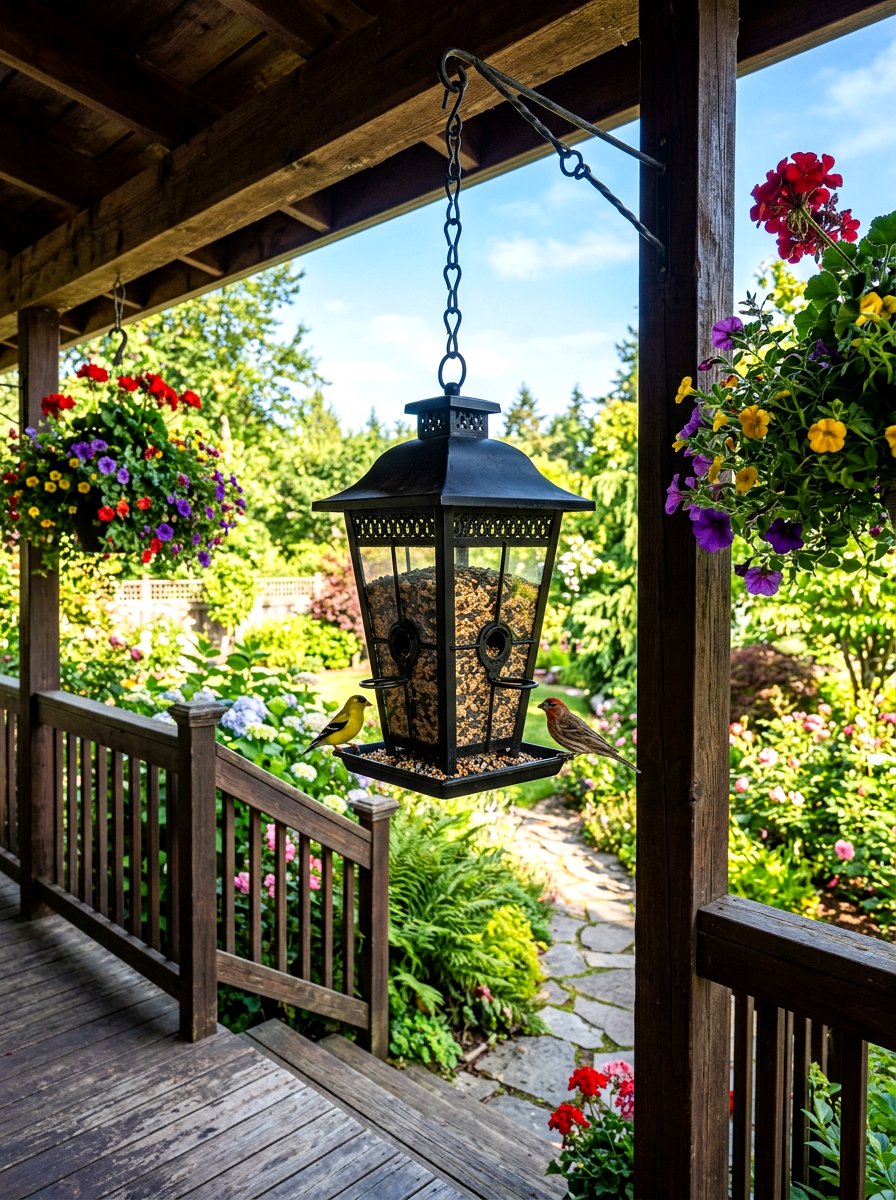 Lantern bird feeder - 30 bird feeder garden ideas