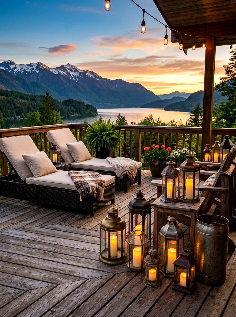 Lantern deck decor - 30 sunset deck decor ideas