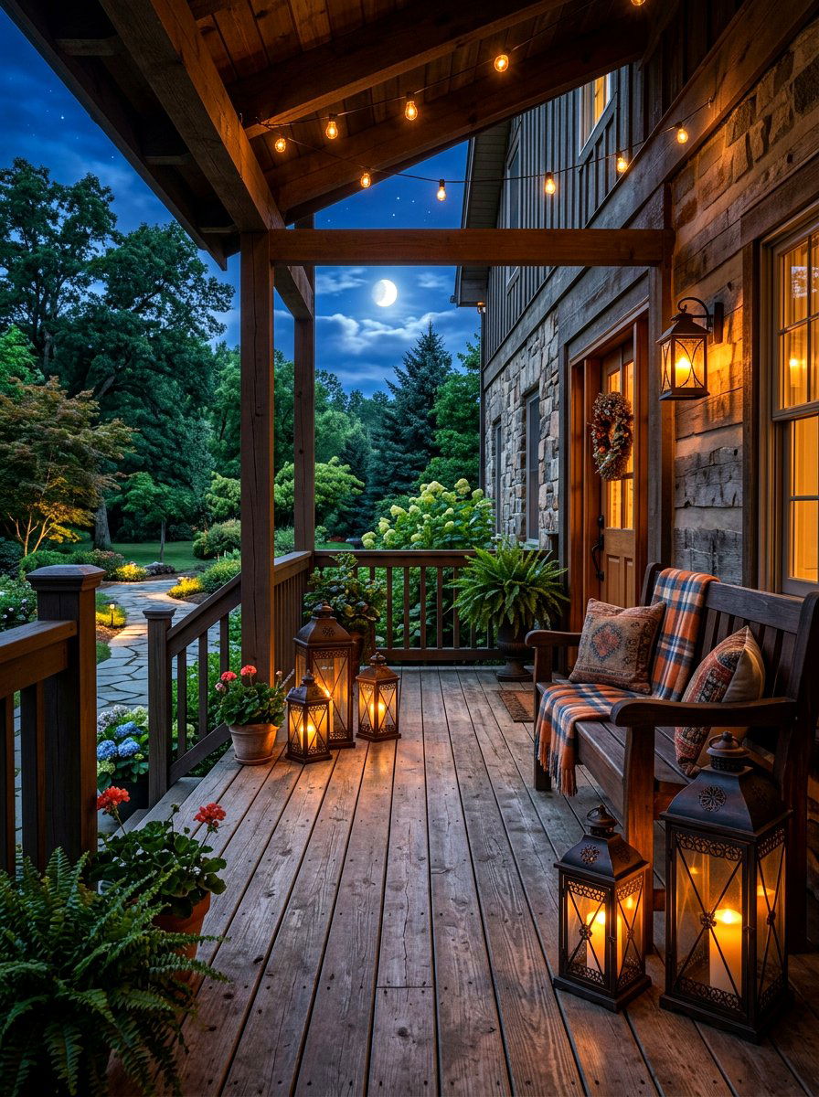Lantern lighting - 30 cozy evening porch ideas