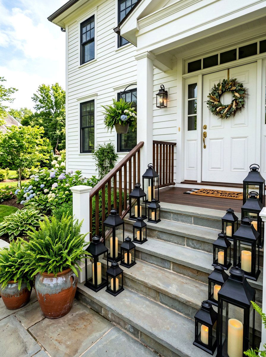 Lantern on front porch steps - 30 porch lantern styling ideas