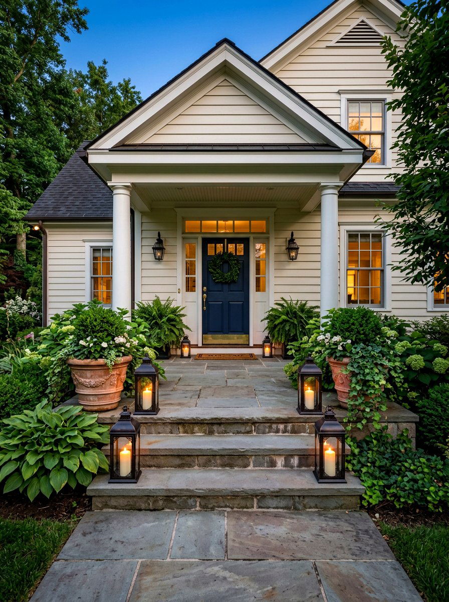 Lanterns On Front Porch Steps - 30 candle decor ideas