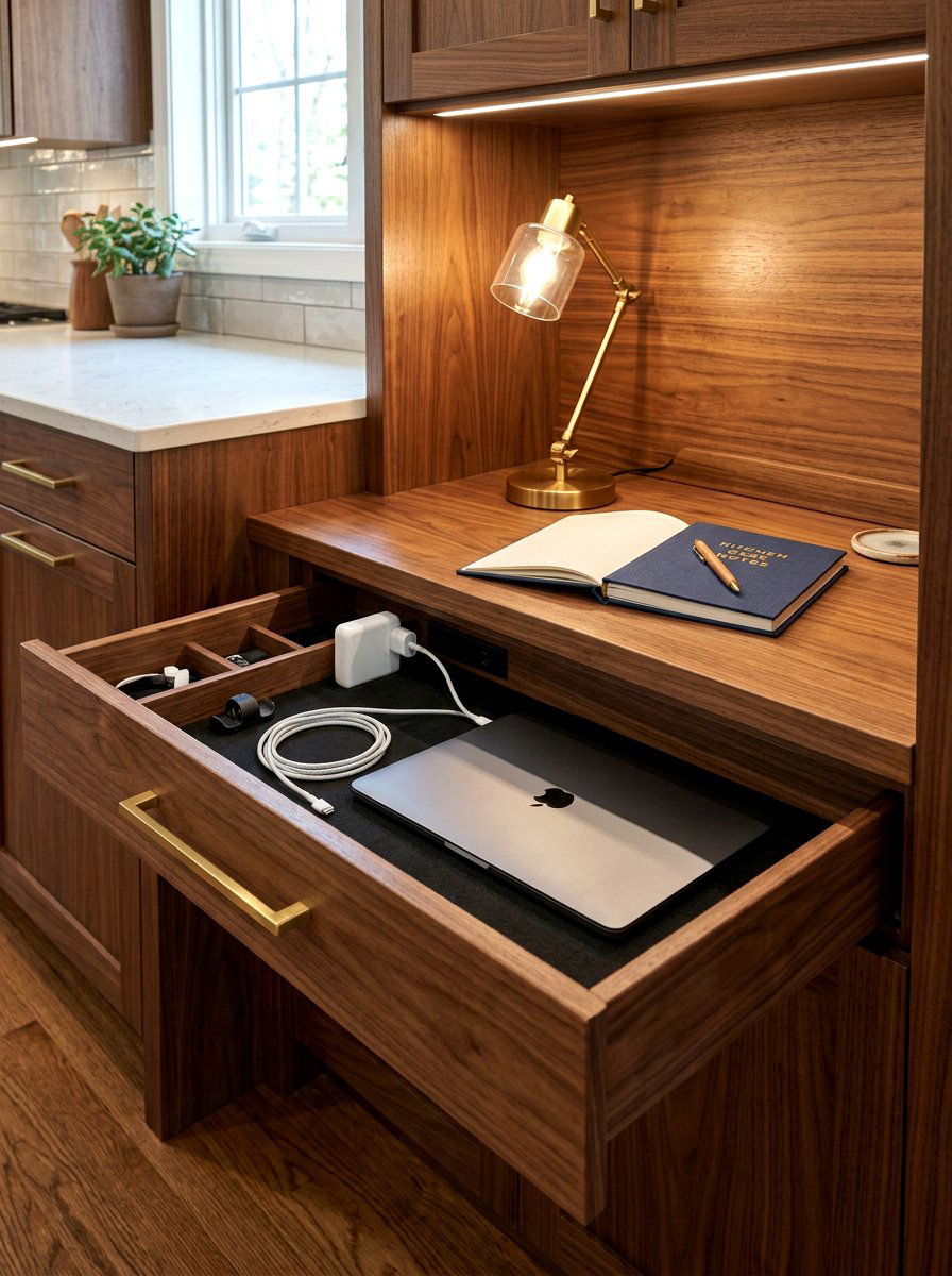 Laptop Charging Drawer - 30 hidden charging drawer ideas