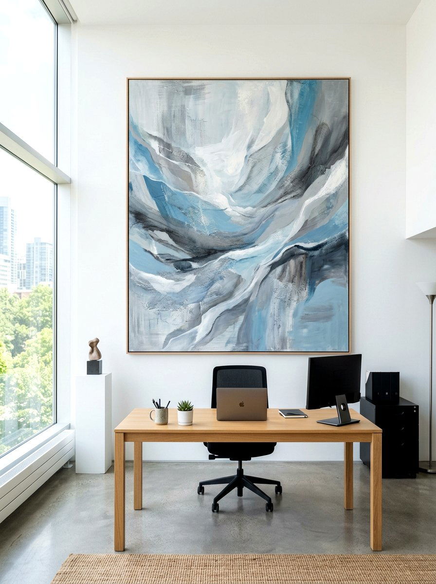 Large Abstract Art - 30 zoom background office ideas