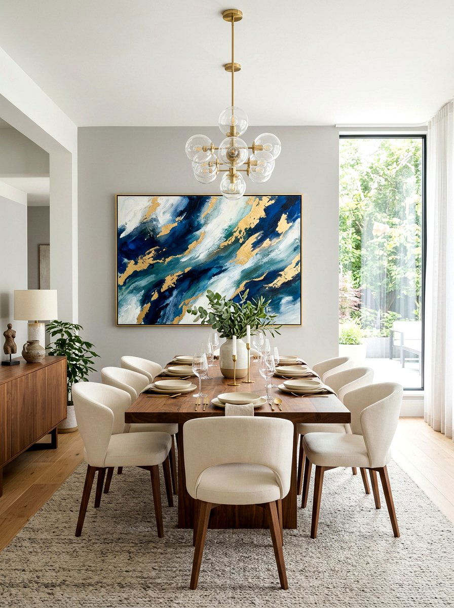 Large Abstract Canvas - 30 dining room wall art ideas