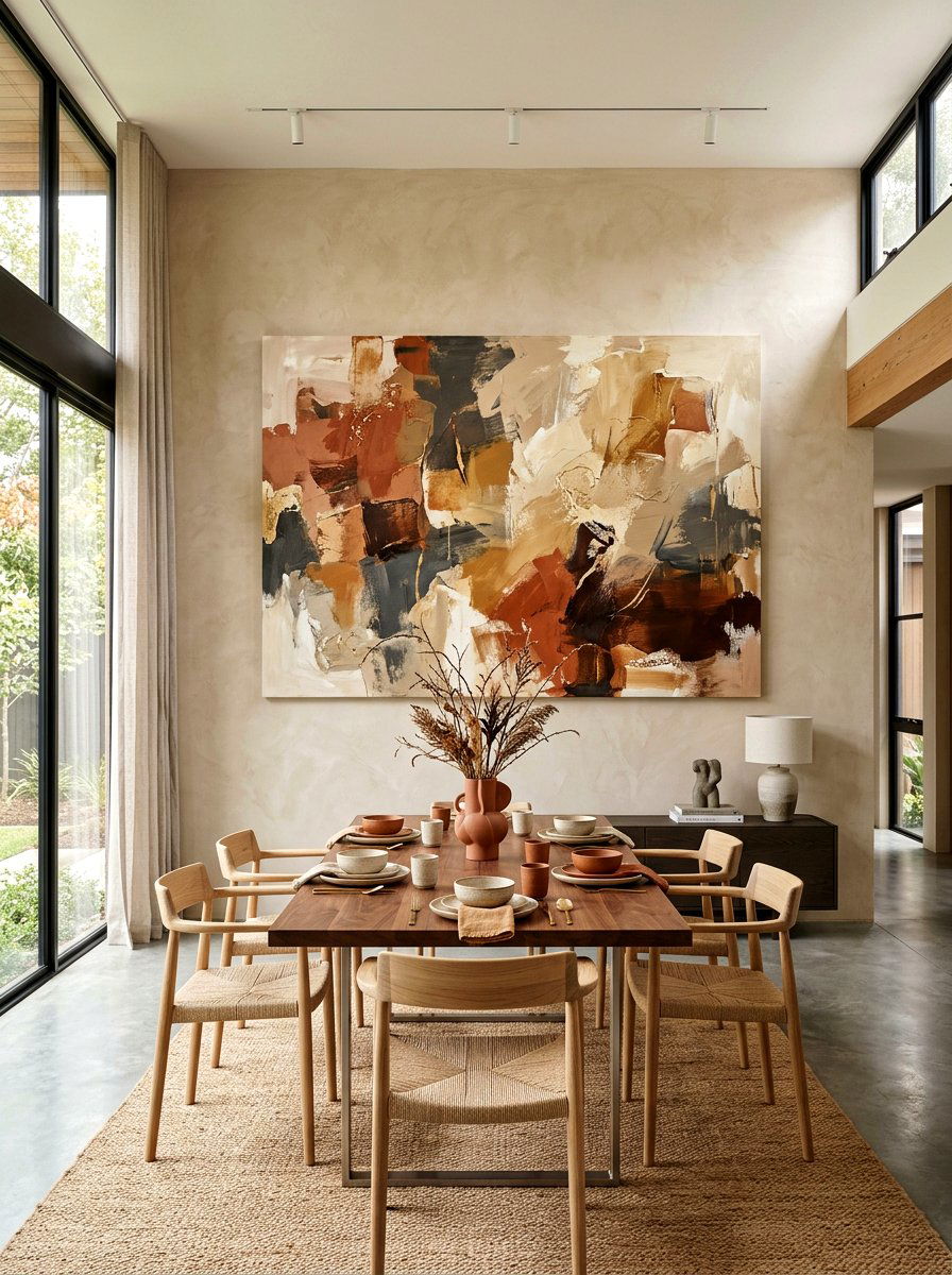 Large Abstract Wall Art - 30 quiet luxury dining room ideas