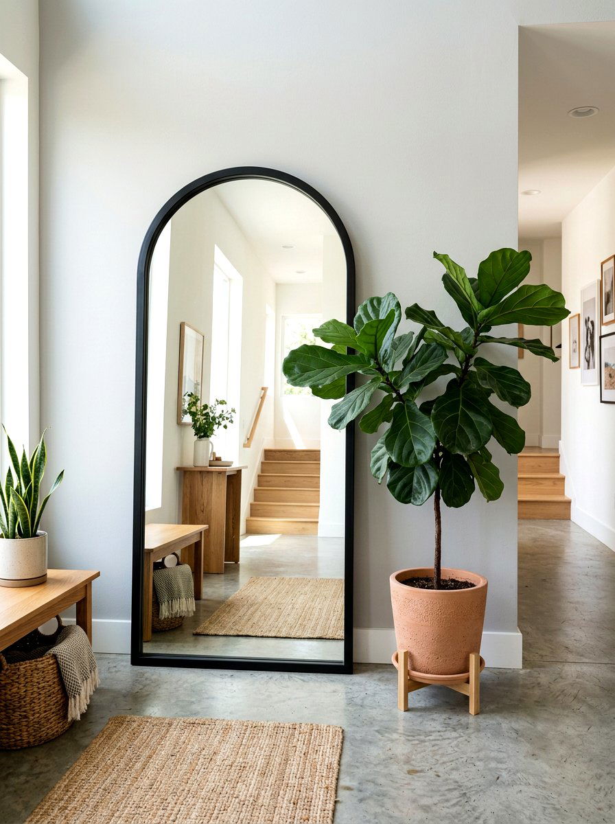 Large Arched Foyer Mirror - 30 entry alcove ideas