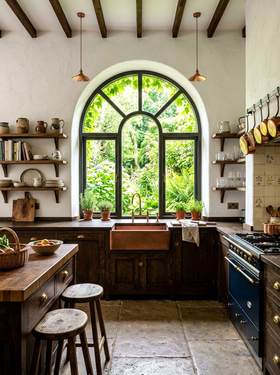 Large Arched Window Frame - 30 Spanish style kitchen ideas